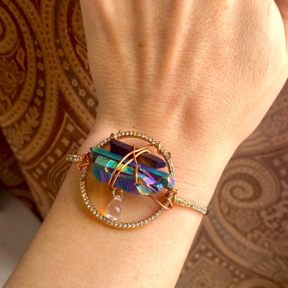 Re-purposed Crystal Cuff Bracelet